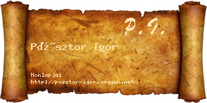 Pásztor Igor névjegykártya