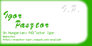 igor pasztor business card